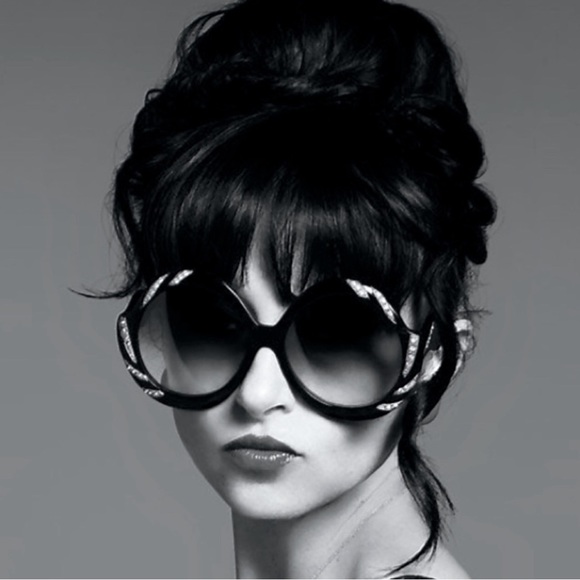 Alice + Olivia crystal oversized Collin shiny rose gold sunglasses, - Picture 1 of 4